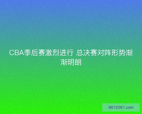 CBA季后赛激烈进行 总决赛对阵形势渐渐明朗