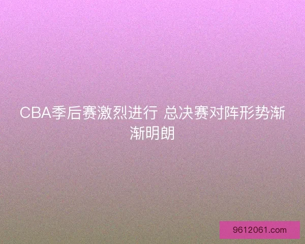 CBA季后赛激烈进行 总决赛对阵形势渐渐明朗