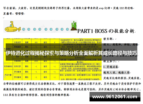 伊特进化过程揭秘探索与策略分析全面解析其成长路径与技巧